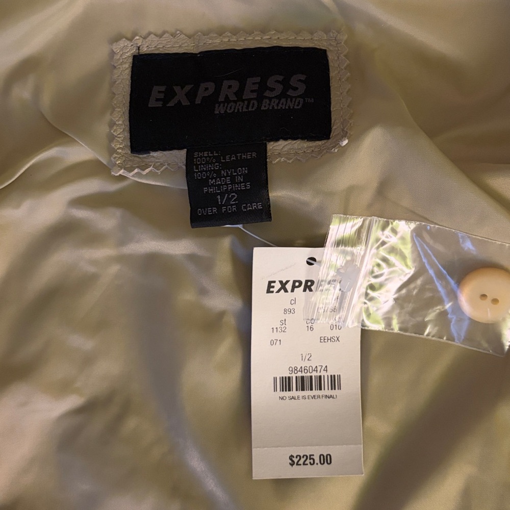 Express Gold Leather Blazer Jacket - Picture 3 of 4
